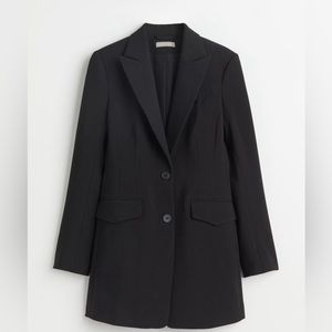 H&M Black elegant long jacket tailored BNWT never worn mint condition